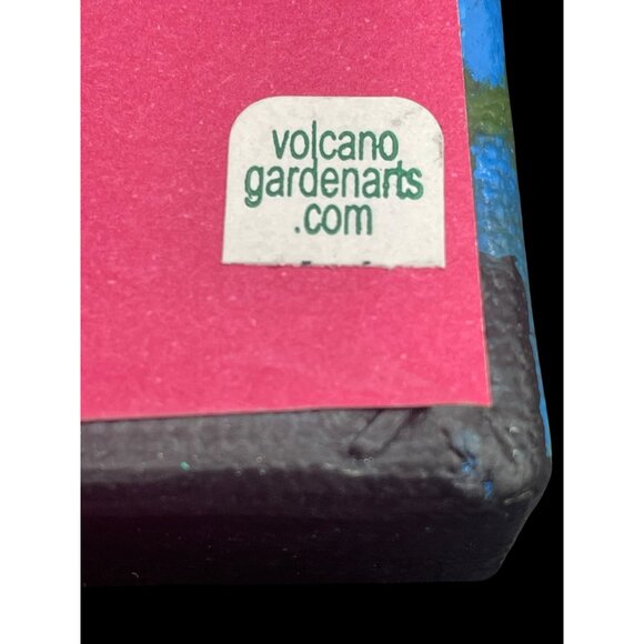 Original Bird Painting By L Peterson 4x4 Canvas Nature Scene With Red Flowers & - Picture 10 of 13